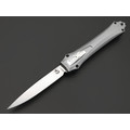 Steelclaw фронтальный нож Бретёр-01 сталь D2 satin, рукоять Aluminum grey