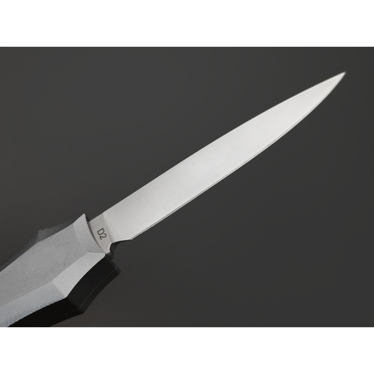 Steelclaw фронтальный нож Бретёр-01 сталь D2 satin, рукоять Aluminum grey