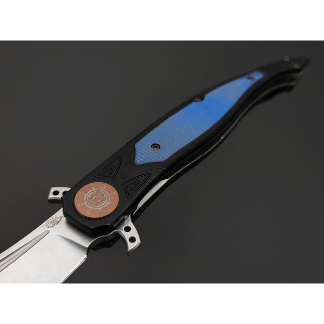 Reptilian складной нож Билли Бонс-03B сталь VG-10 satin, рукоять Micarta blue, steel black