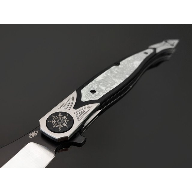 Reptilian складной нож Билли Бонс-04 сталь VG-10 satin-black, рукоять G10 black-white, steel