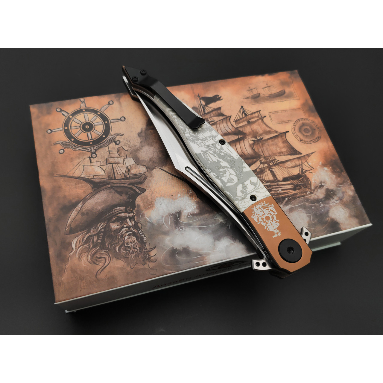 Reptilian складной нож Билли Бонс-02 сталь VG-10 satin, рукоять G10 white, steel bronze