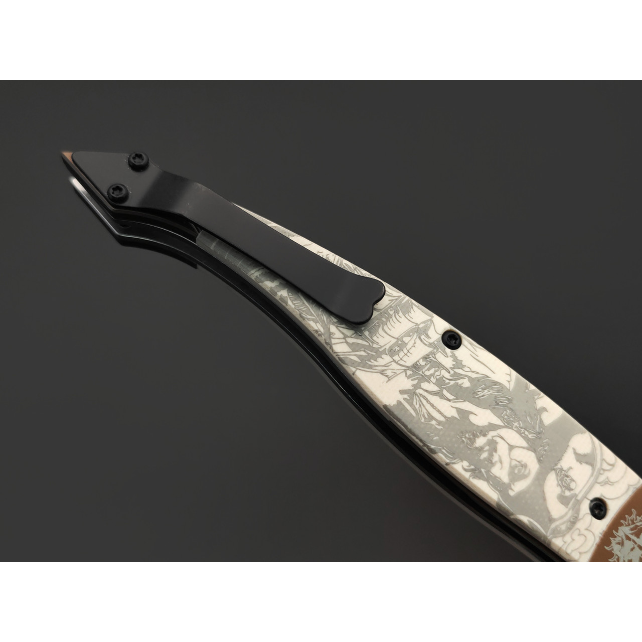Reptilian складной нож Билли Бонс-02 сталь VG-10 satin, рукоять G10 white, steel bronze