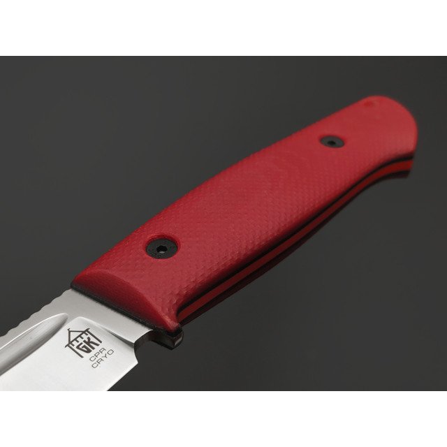 Град Горький нож Тигр сталь CPR satin, рукоять Micarta cherry & black, G10 red