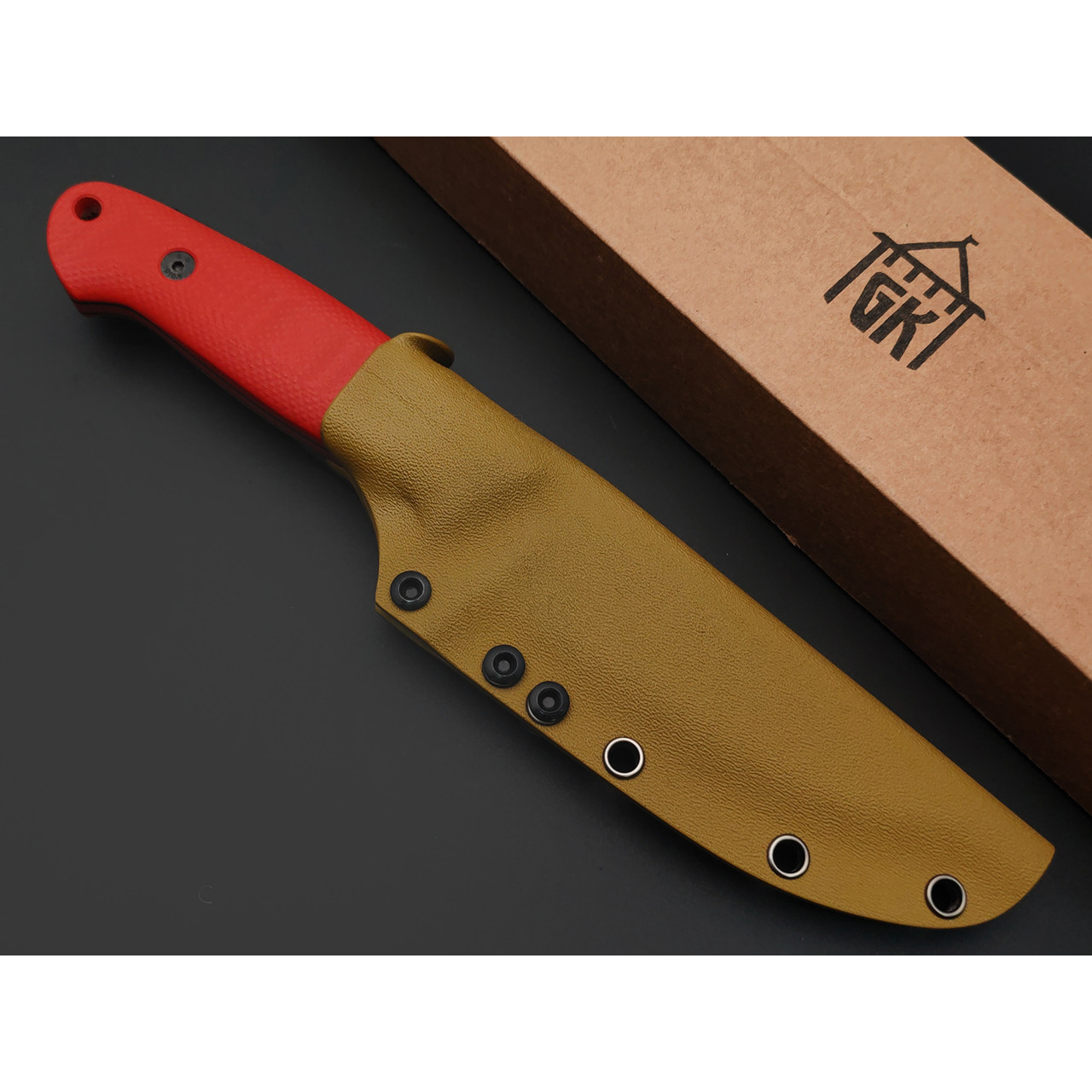 Град Горький нож Стрела сталь CPR satin, рукоять G10 red & black