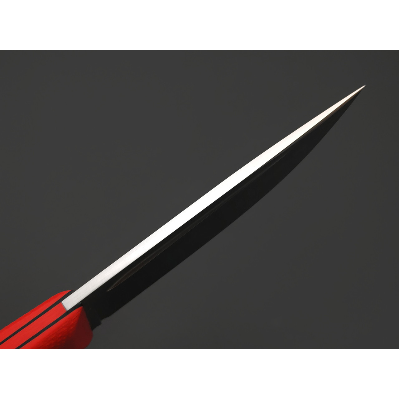 Град Горький нож Стрела сталь CPR satin, рукоять G10 red & black