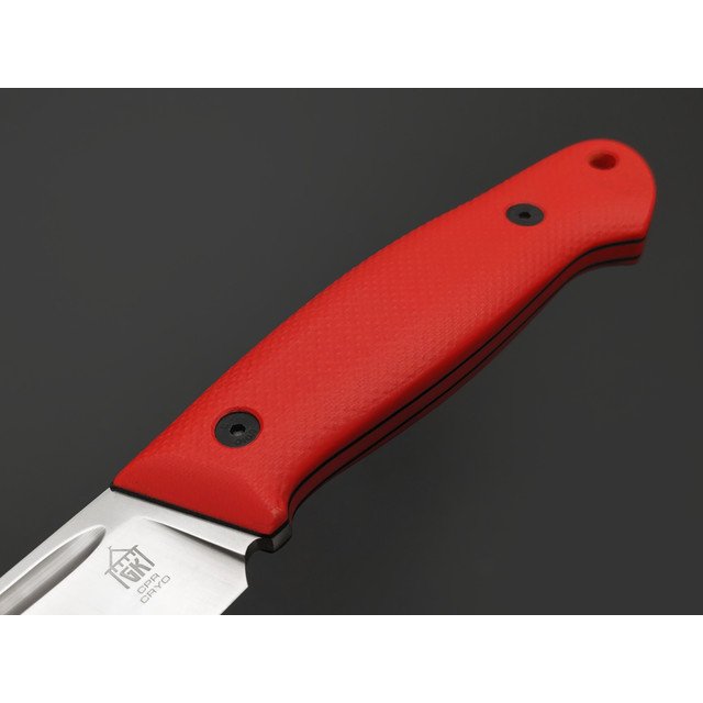 Град Горький нож Стрела сталь CPR satin, рукоять G10 red & black