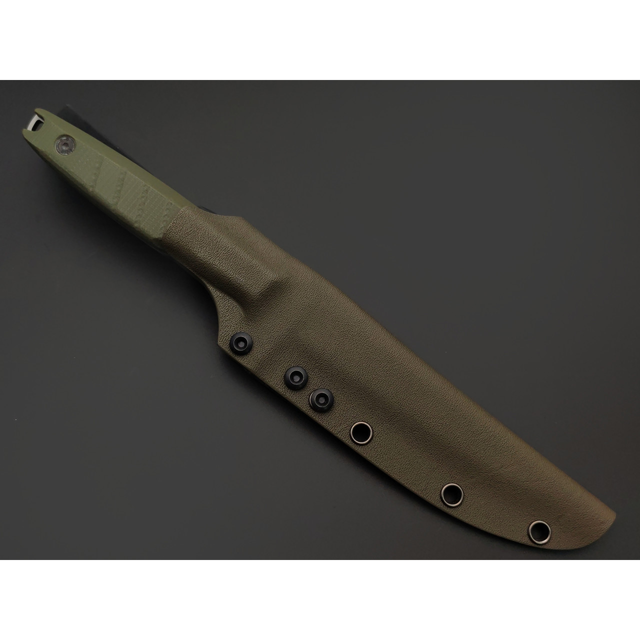 Град Горький нож Шторм сталь D2 bead blast, рукоять G10 olive