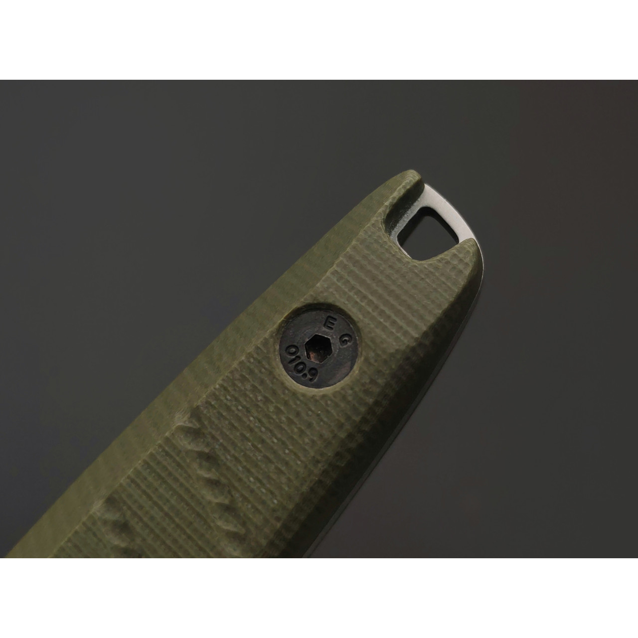 Град Горький нож Шторм сталь D2 bead blast, рукоять G10 olive