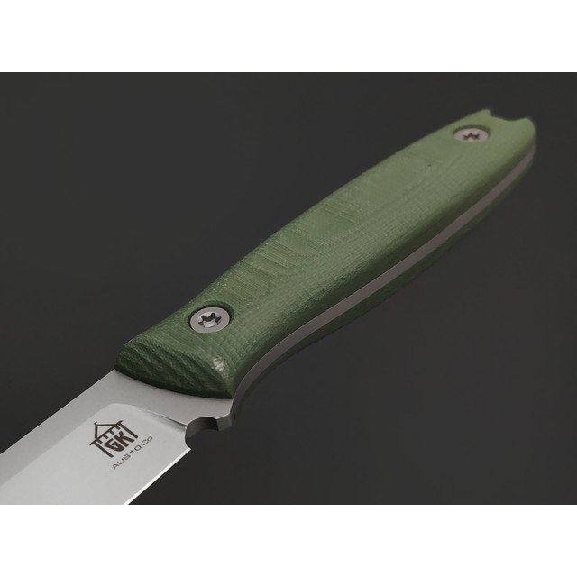 Град Горький нож Оса сталь Aus-10Co bead blast, рукоять Micarta olive