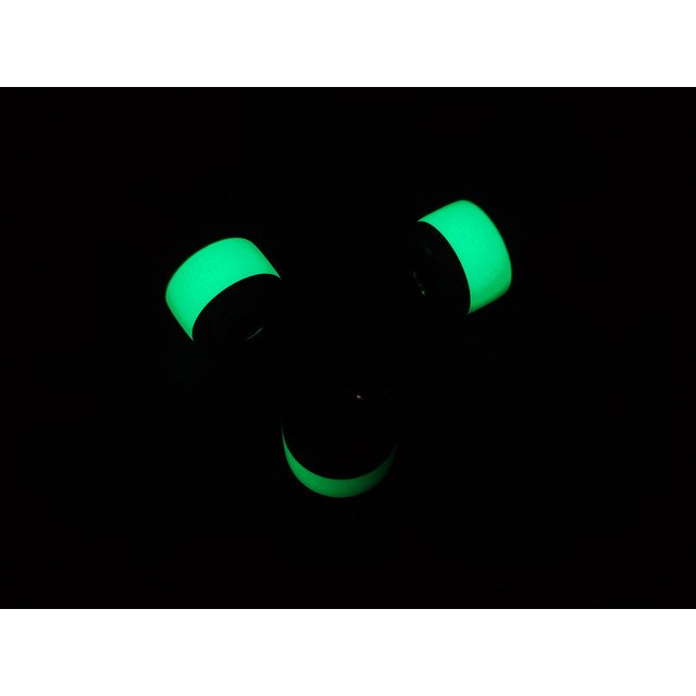 PhantomTools бусина Carbon fiber black-green-yellow, Ultraglow с люминофором, латунь