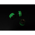PhantomTools бусина Карбон чёрно-зелёный, G10 чёрный, Акрил с люминофором, латунь PhantomTools бусина Карбон чёрно-зелёный, G10 чёрный, Акрил с люминофором, латунь