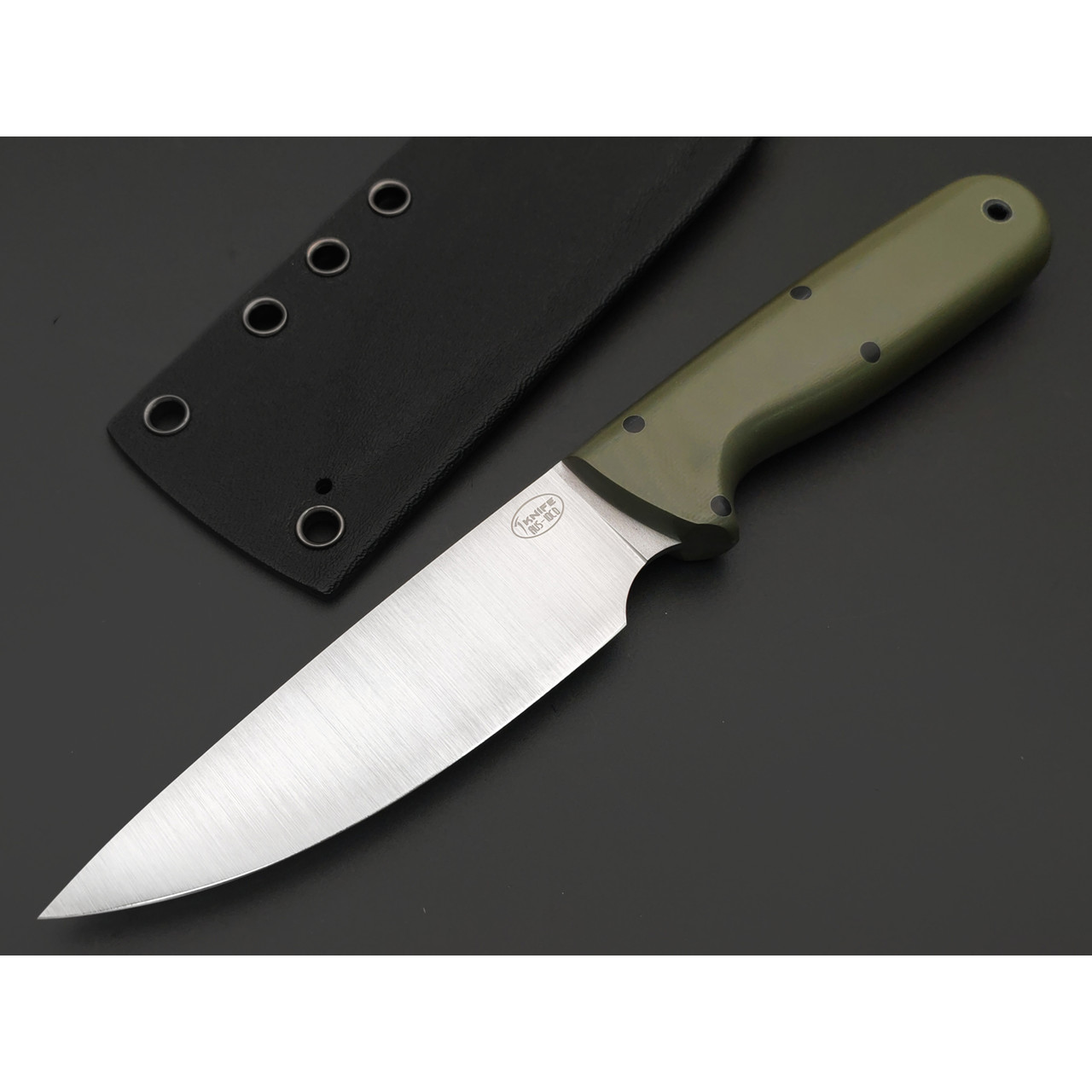 T-Knife нож Drop Point сталь Aus-10 satin, спуски конвекс, рукоять G10 olive