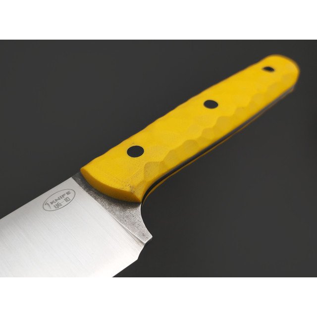 T-Knife нож Sheepfoot Kitchen сталь VG-10 satin, спуски конвекс, рукоять G10 yellow