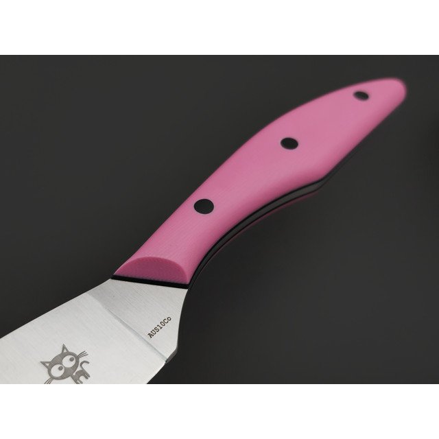 Золотое Сечение нож Загадочная Лагерта - Котики сталь Aus-10Co satin, рукоять G10 pink & black