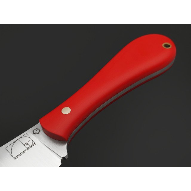 Золотое Сечение нож Веспа-Магнум сталь VG-10 satin, спуски конвекс, рукоять G10 red, латунь