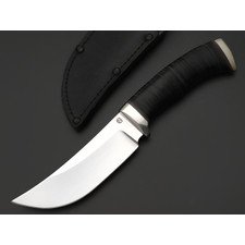 Титов и Солдатова нож Боец-2 сталь 95Х18, рукоять Наборная кожа, мельхиор