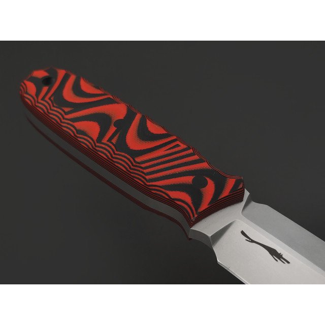 Волчий Век нож Стрела сталь 95Х18 WA стоунвош, рукоять G10 black & red