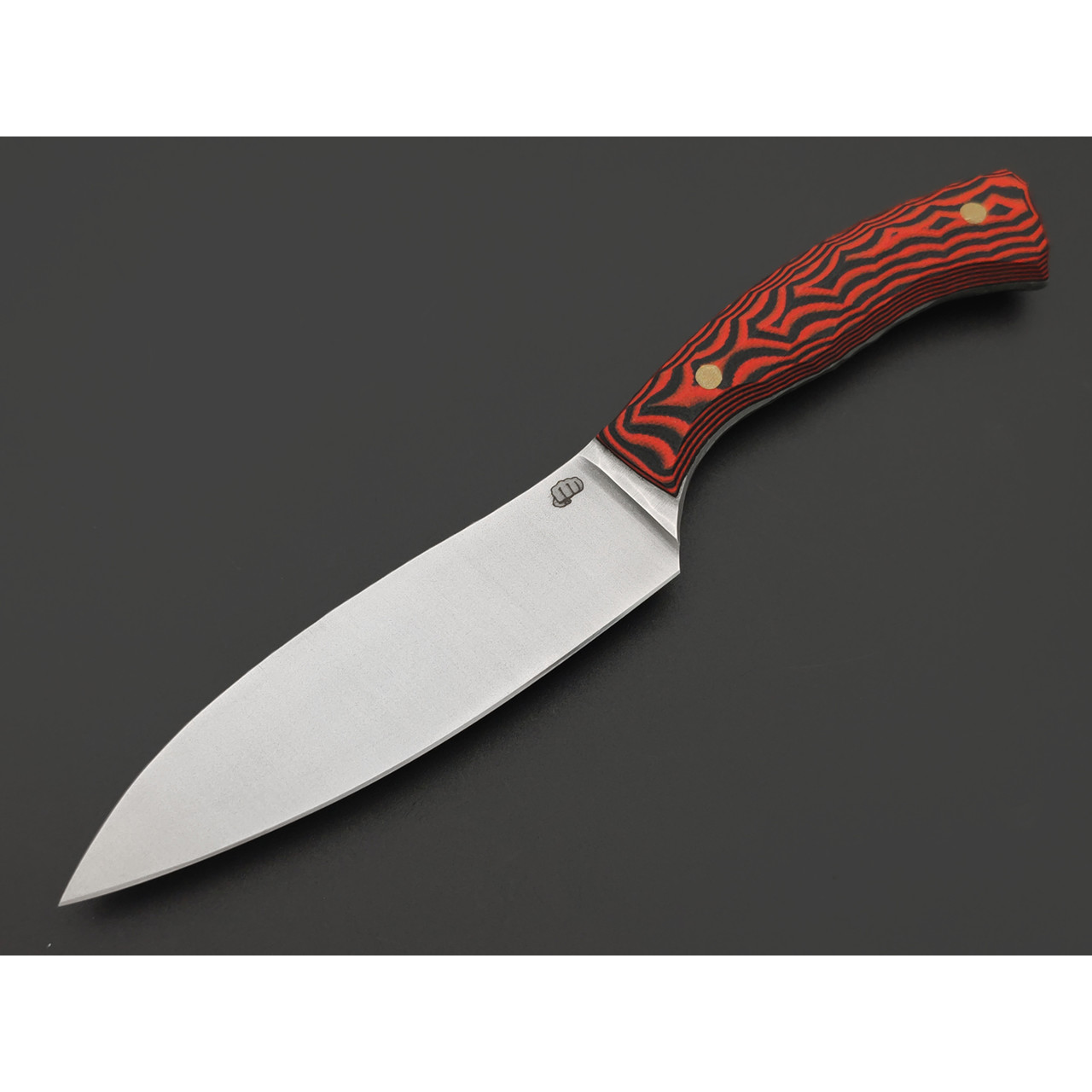 Андрей Кулаков кухонный нож Универсальный малый сталь VG-10, рукоять G10 black & red, латунь