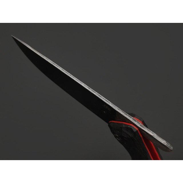 Андрей Кулаков складной нож фрикционный KUL0265 сталь ламинат M398, рукоять Carbon fiber, G10 red