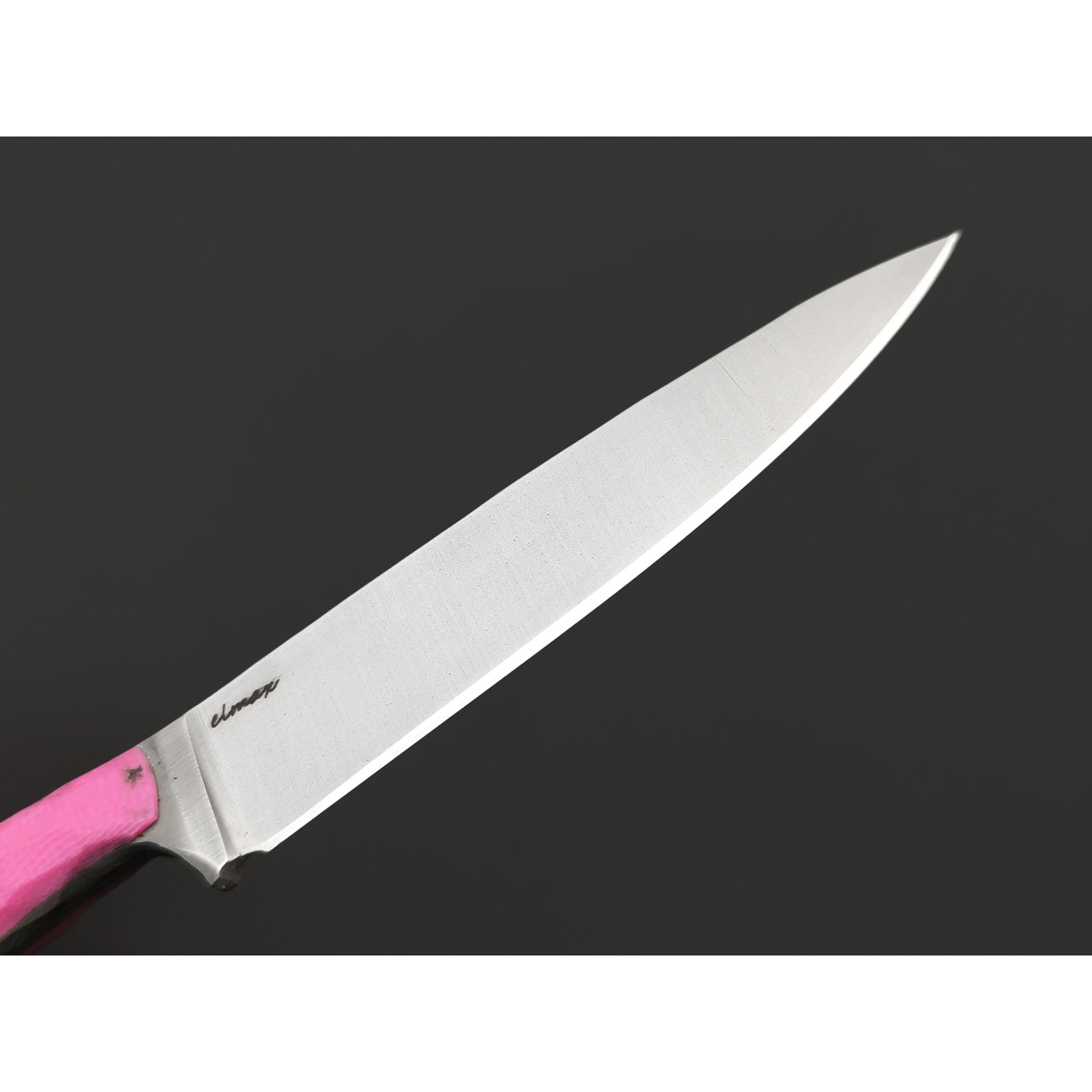 Андрей Кулаков нож KUL0259 сталь Elmax, рукоять G10 pink, латунь