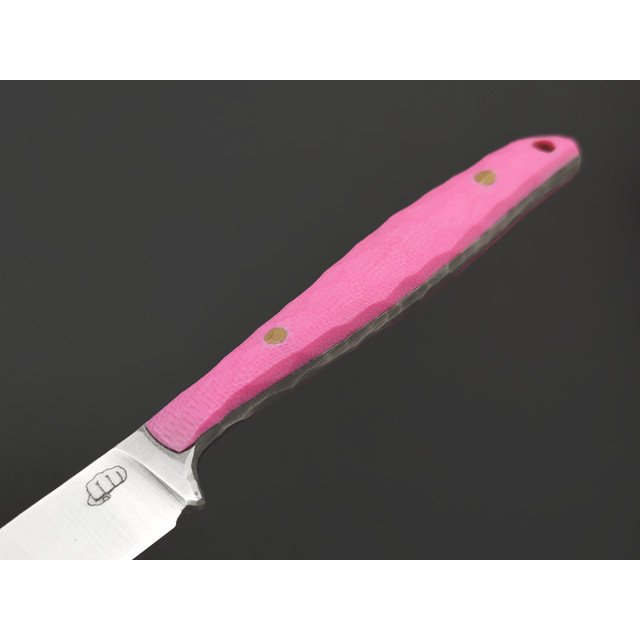 Андрей Кулаков нож KUL0259 сталь Elmax, рукоять G10 pink, латунь