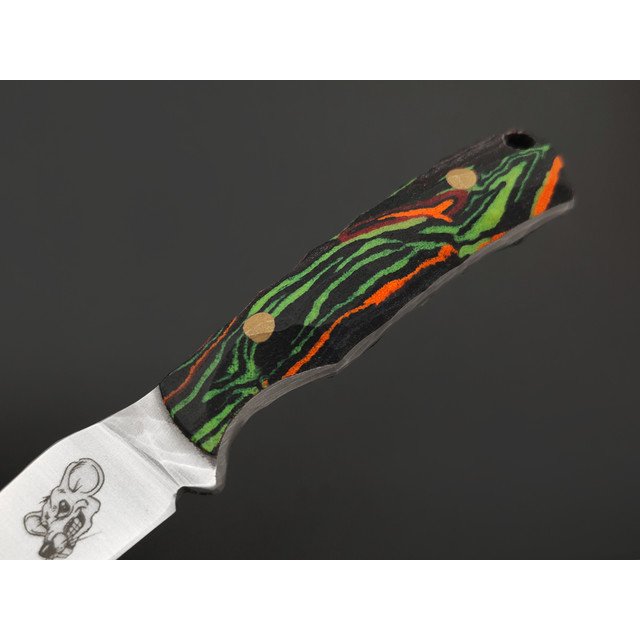 Андрей Кулаков нож Крыса KUL0255 сталь N690, рукоять Micarta custom toxic flow, латунь