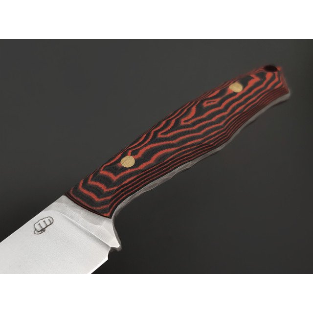 Андрей Кулаков нож KUL0261 сталь Elmax, рукоять G10 black & red, латунь