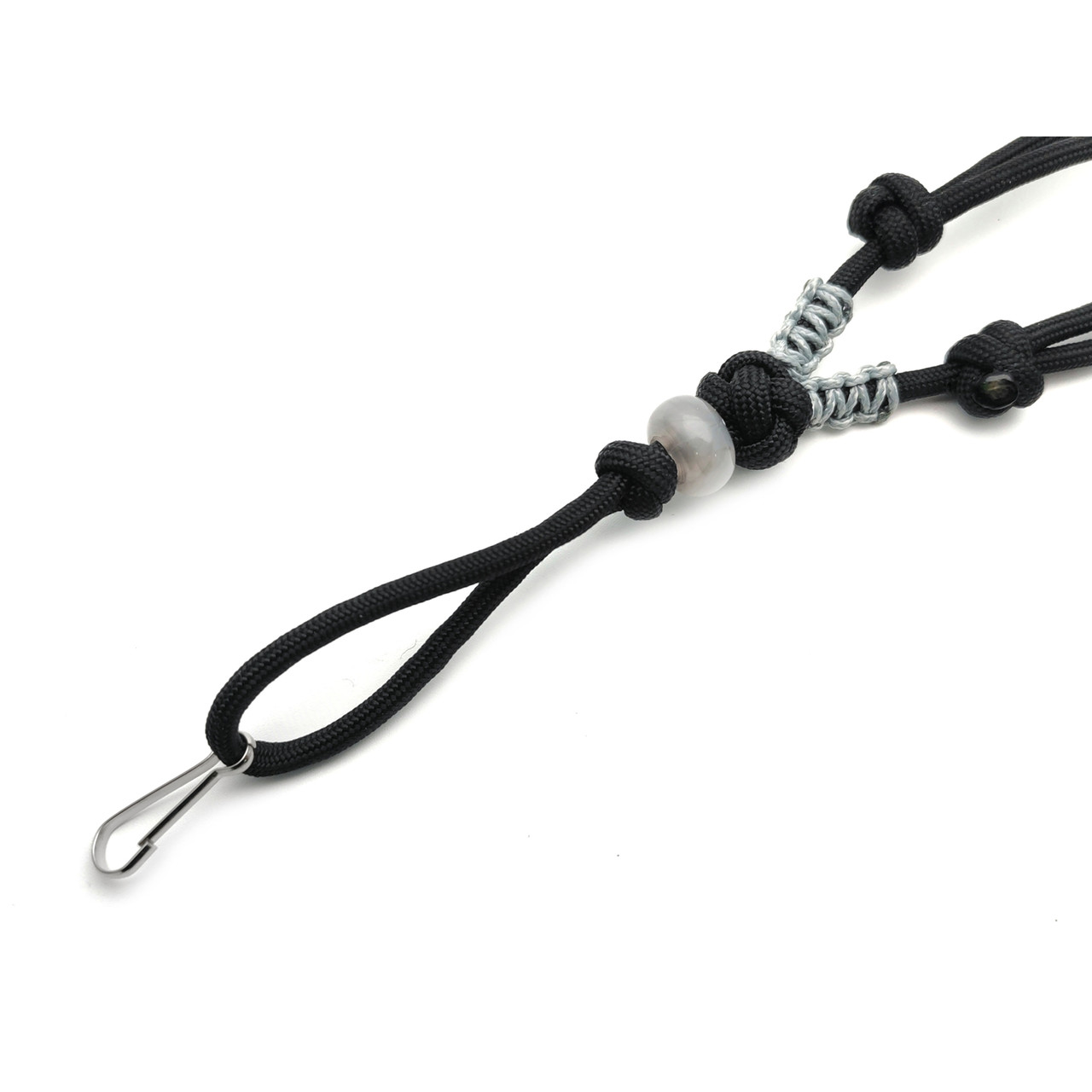 Подвес ОрЛина с бусиной - Black 550 & Microcord Grey