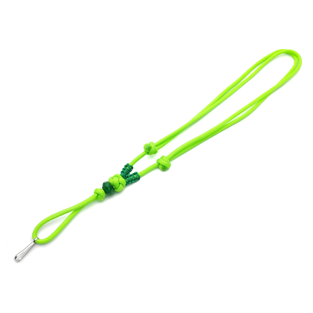 Подвес ОрЛина с бусиной - Neon Green 550 & Microcord Green
