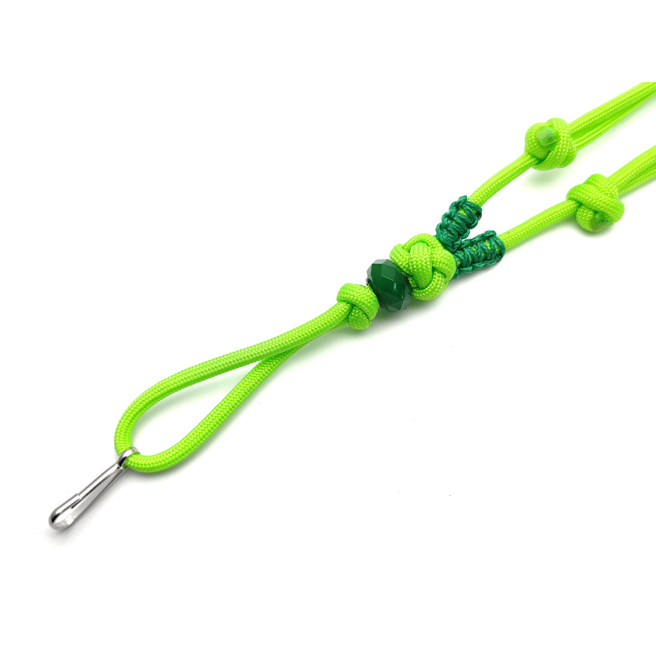 Подвес ОрЛина с бусиной - Neon Green 550 & Microcord Green