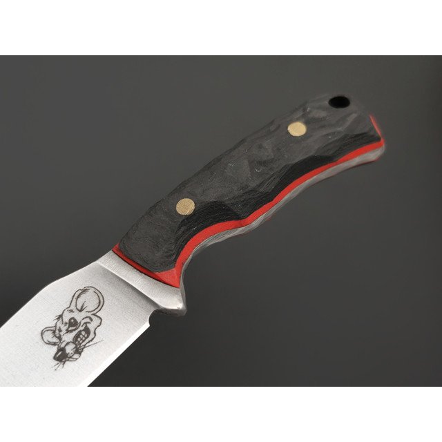 Андрей Кулаков нож Крыса KUL0244 сталь VG-10, рукоять Carbon fiber black, G10 red, латунь