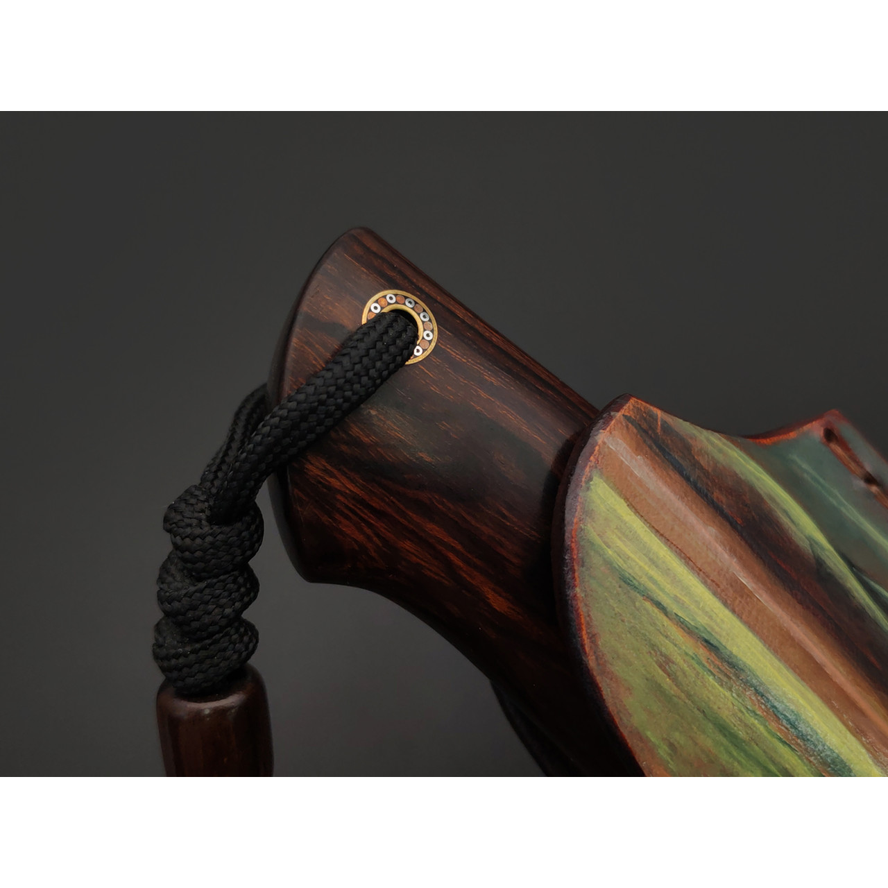 Кузница Ковчег нож Скаут сталь M398 satin, рукоять Айронвуд, акриловый композит, мокумэ-ганэ, ножны с ручной росписью