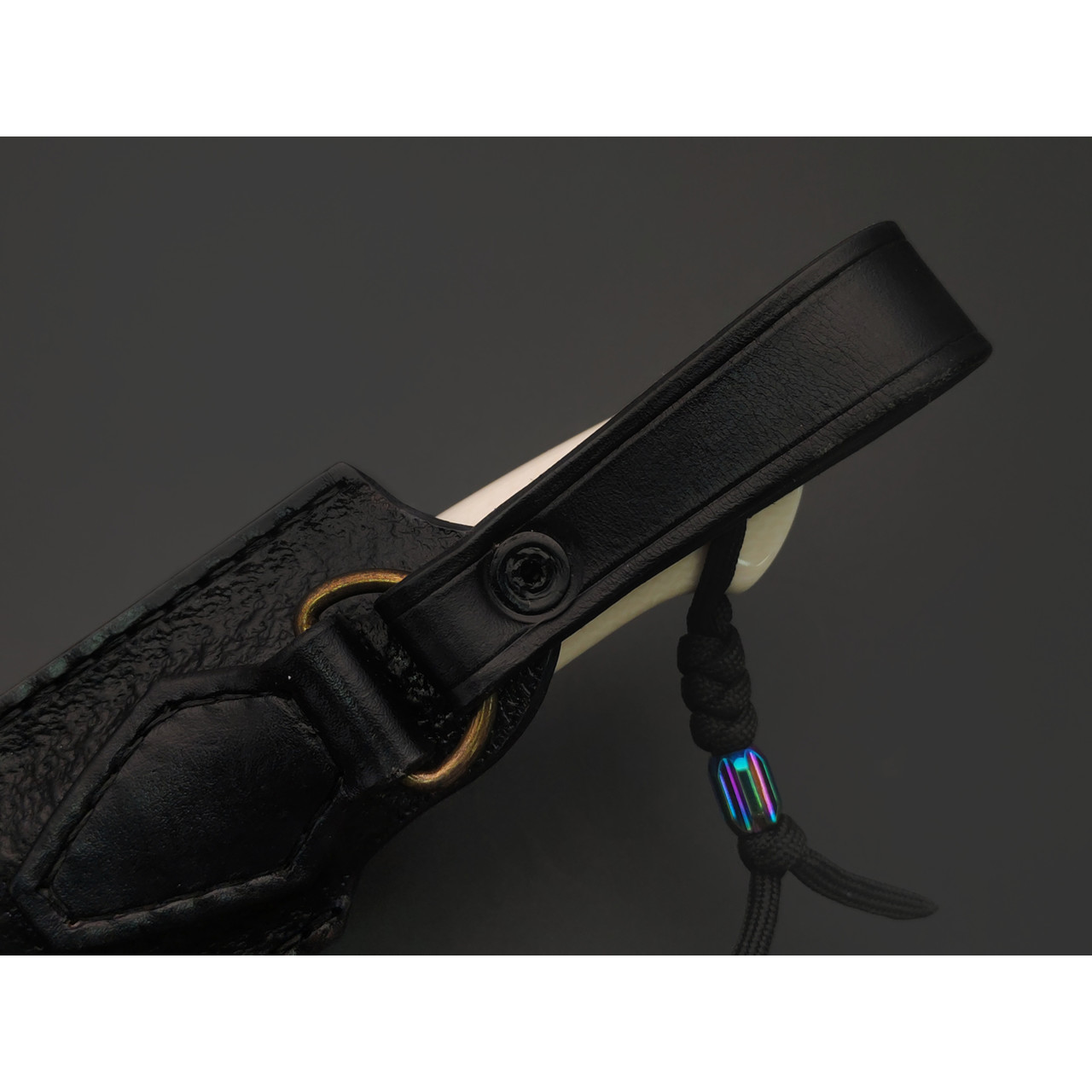 Кузница Ковчег нож Таёжный сталь M398 satin, рукоять Элфорин, carbon fiber orange, мокумэ-ганэ, ножны с ручной росписью