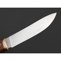 Кузница Ковчег нож Таёжный сталь M398 satin, рукоять Элфорин, carbon fiber orange, мокумэ-ганэ, ножны с ручной росписью