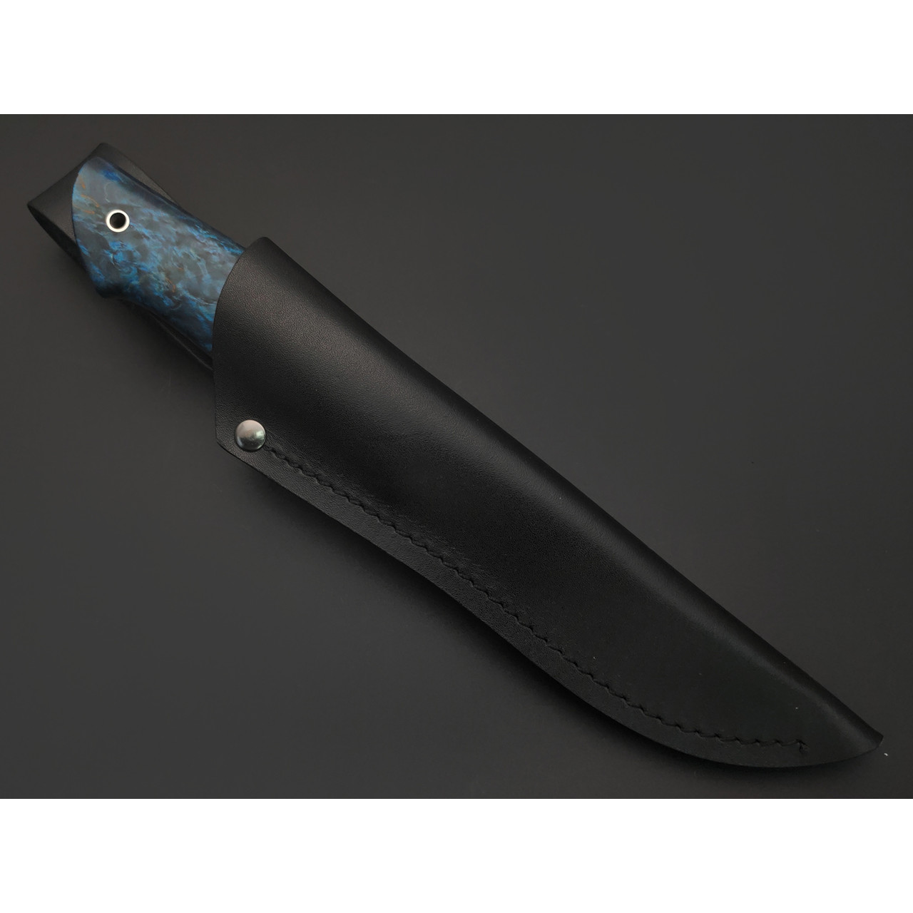 Кузница Ковчег нож Таёжный сталь VG-10 satin, рукоять стаб. Карельская берёза синяя, мельхиор