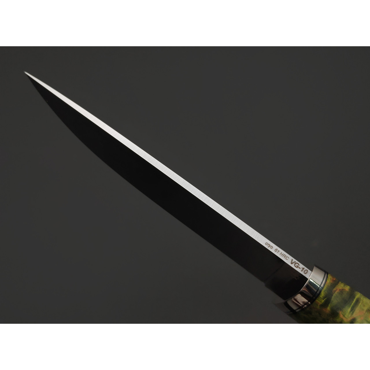 Кузница Ковчег нож Скаут сталь VG-10 satin, рукоять стаб. Карельская берёза зелёная, мельхиор