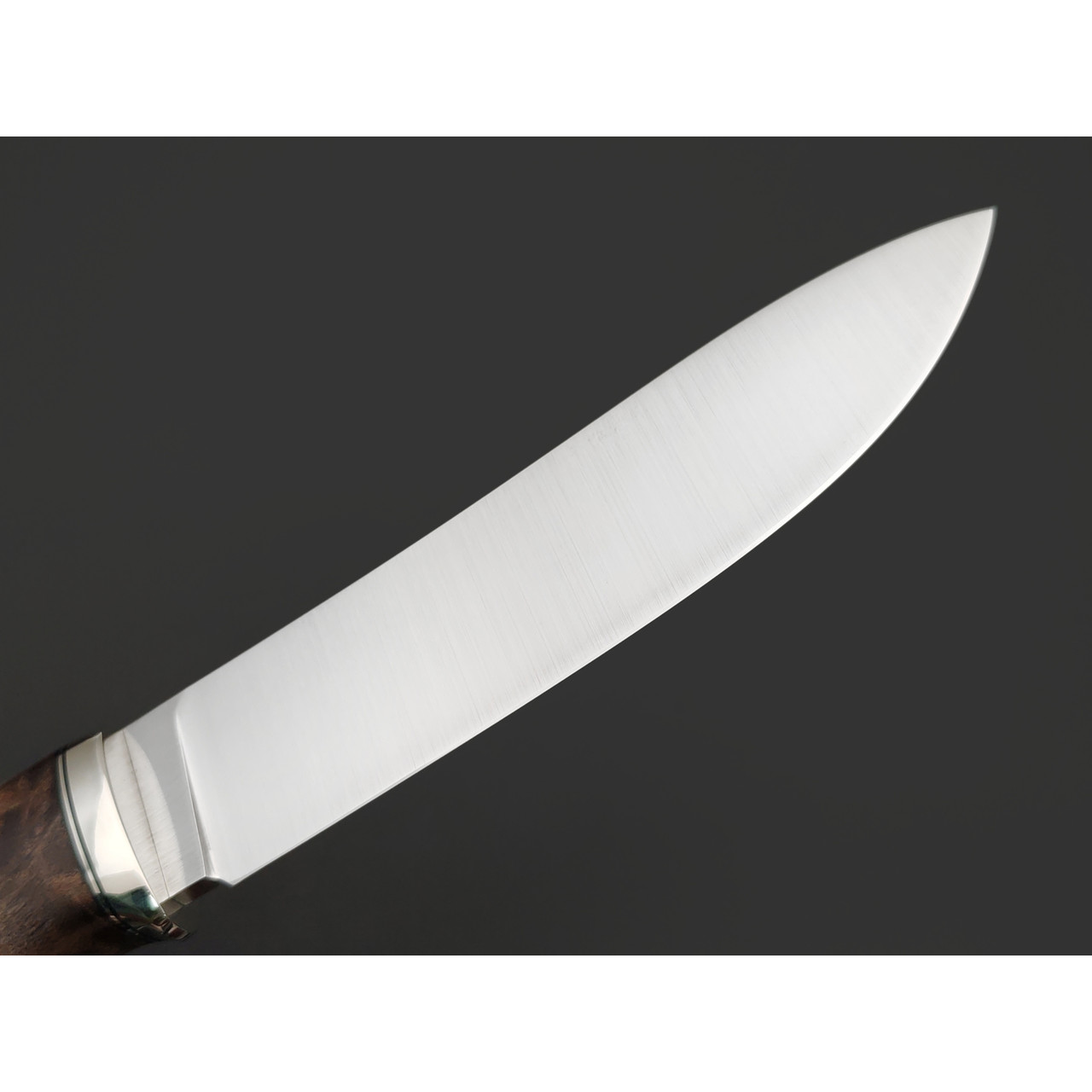 Кузница Ковчег нож Таёжный сталь VG-10 satin, рукоять стаб. Карельская берёза тёмная, мельхиор