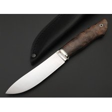 Кузница Ковчег нож Таёжный сталь VG-10 satin, рукоять стаб. Карельская берёза тёмная, мельхиор