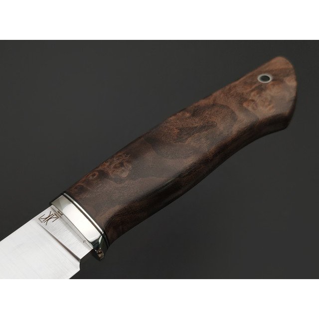 Кузница Ковчег нож Таёжный сталь VG-10 satin, рукоять стаб. Карельская берёза тёмная, мельхиор