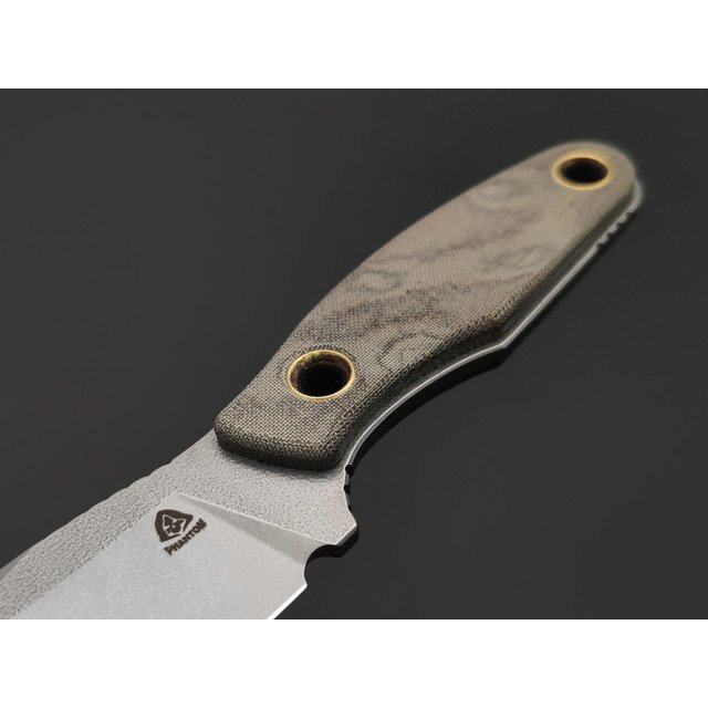 PhantomTools нож Canuck Micro Gen. 2 сталь N690 стоунвош, рукоять Micarta green linen, ножны kydex olive