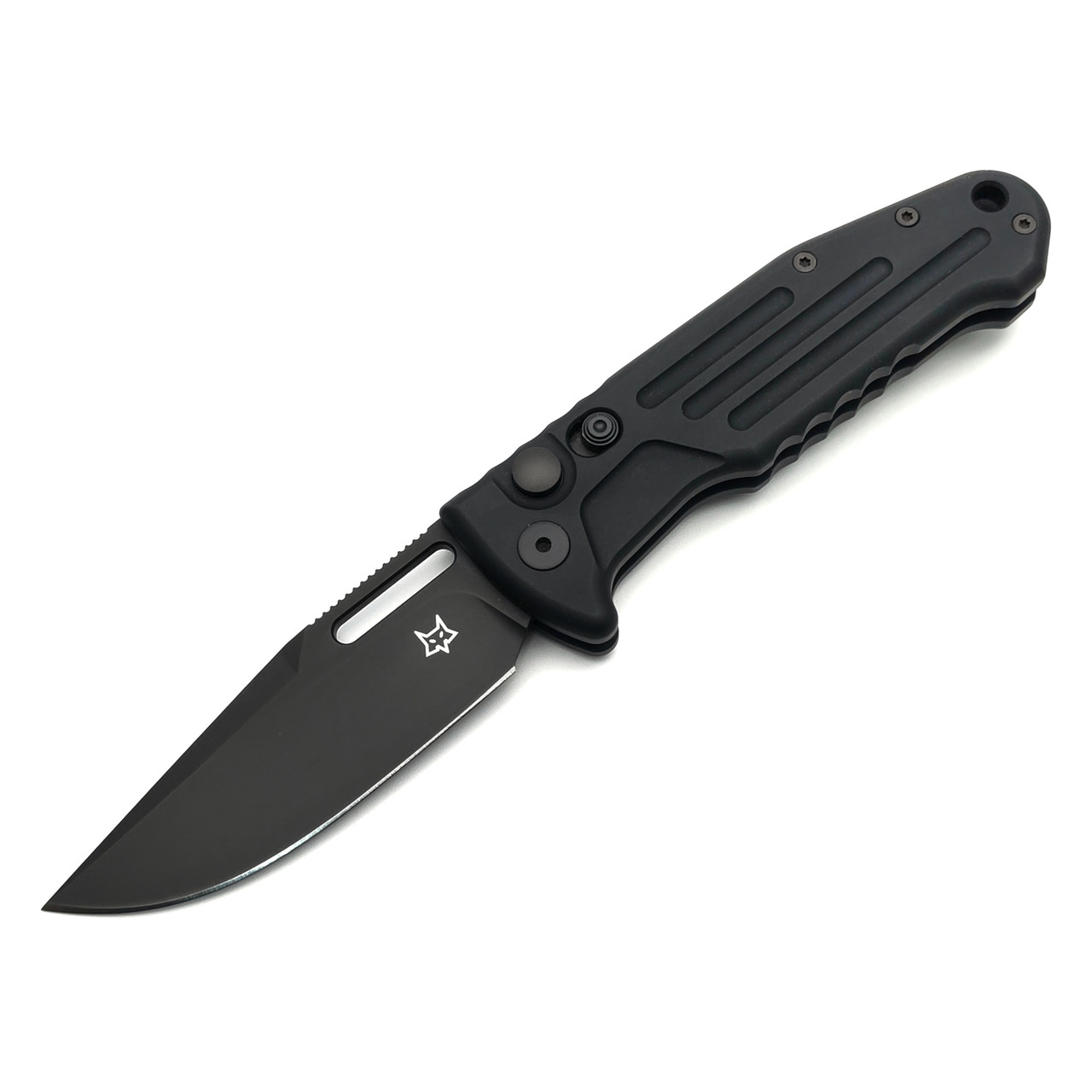 Fox Knives автоматический складной нож New Smarty FX-503 ALB сталь N690Co black PVD, рукоять Aluminum black