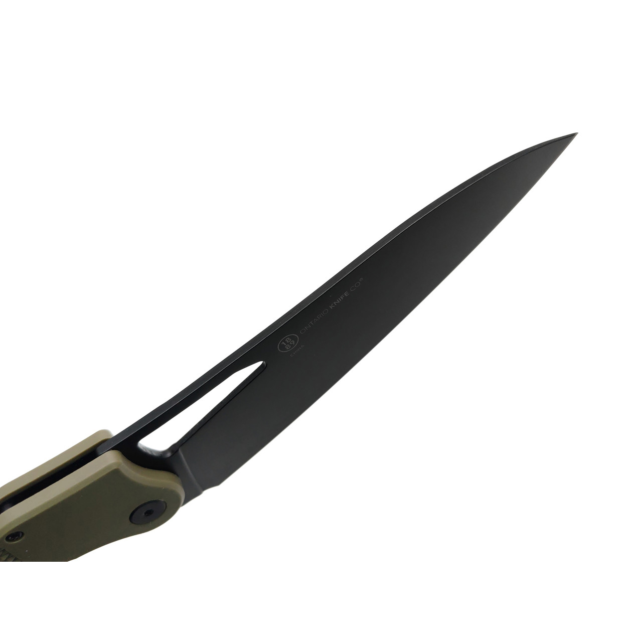 Ontario складной нож Camp Plus EDC Linerlock 4325 сталь 420 black, рукоять Nylon oliva
