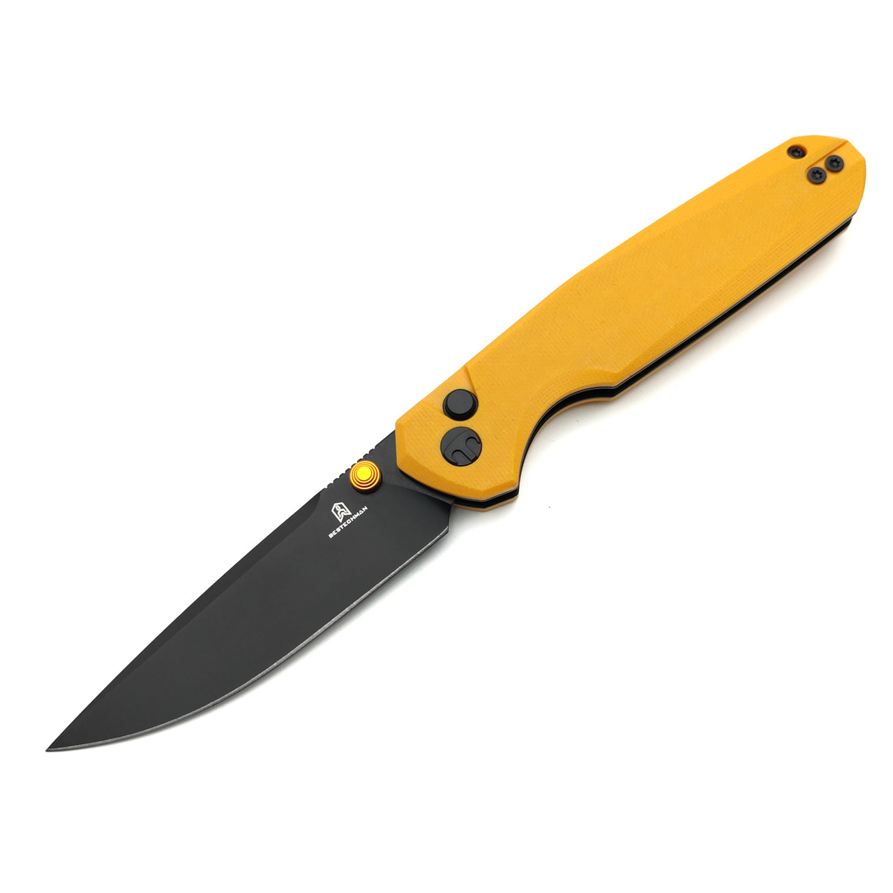 Bestechman складной нож Velix BMK07E сталь 14C28N black PVD, рукоять G10 yellow