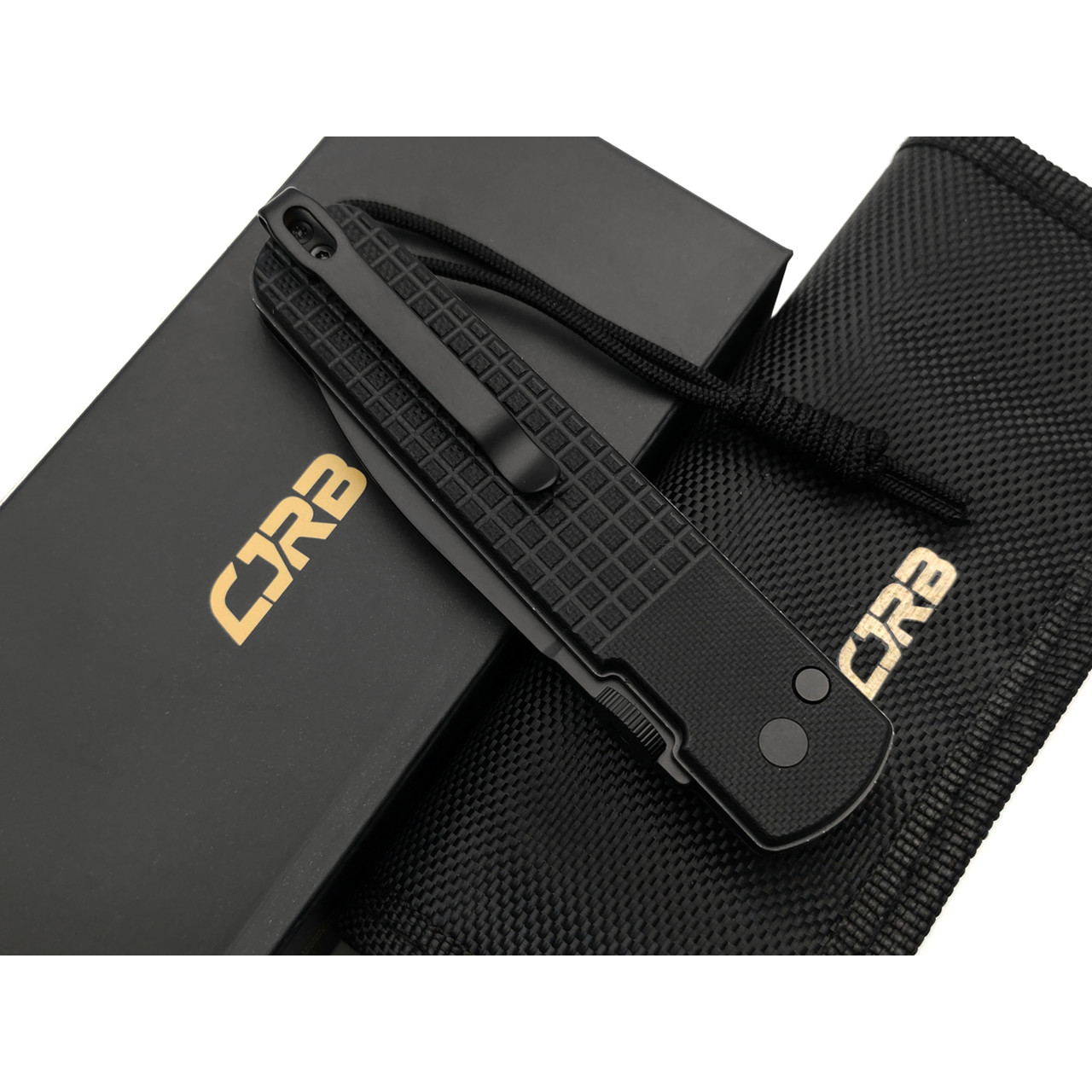 CJRB складной нож Locust J1951-BBK сталь AR-RPM9 black PVD, рукоять G10 black