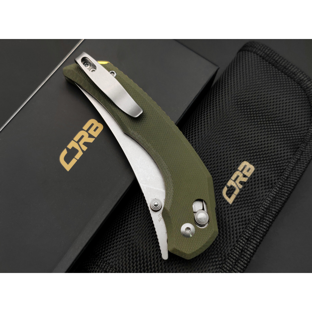 CJRB складной нож Nanner J1955-GN сталь AR-RPM9 стоунвош, рукоять G10 olive