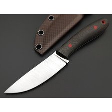 Ural EDC нож ТузЪ сталь JM390A satin, рукоять Micarta grey, G10 red