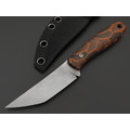 Ural EDC нож ТузЪ Танто сталь M390 стоунвош, рукоять G10 black & orange chaotic