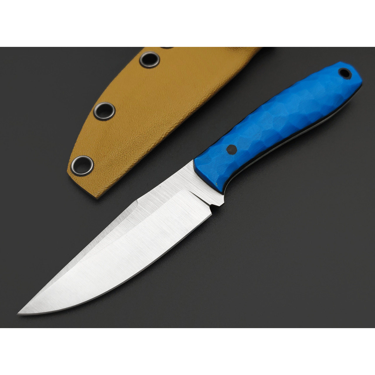 Ural EDC нож ТузЪ Боуи сталь M390 satin, рукоять G10 blue & black