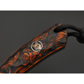 RazorTVI нож Rook Lite сталь JM390A стоунвош, рукоять Carbon fiber chaotic orange, G10 black & orange RazorTVI нож Rook Lite сталь JM390A стоунвош, рукоять Carbon fiber chaotic orange, G10 black & orange
