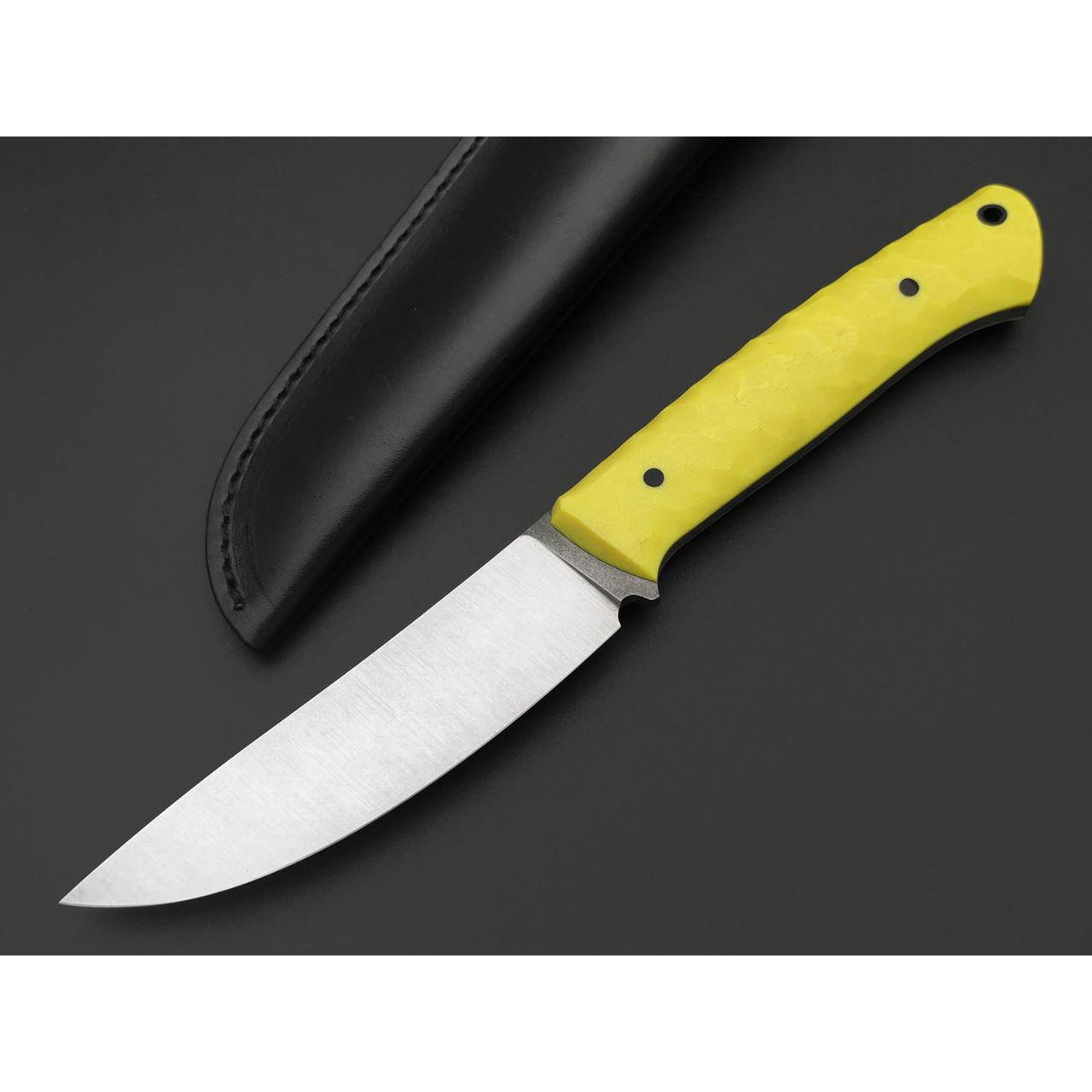 RazorTVI нож ДраккарЪ сталь 6Cr14 стоунвош, рукоять G10 light yellow
